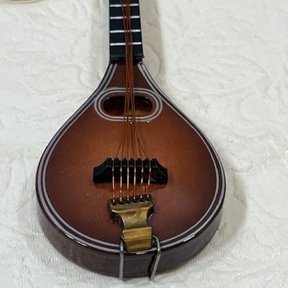 Miniature Mandolin Model Wooden Decorative Musical Instrument Ornament 5" - Picture 8 of 10